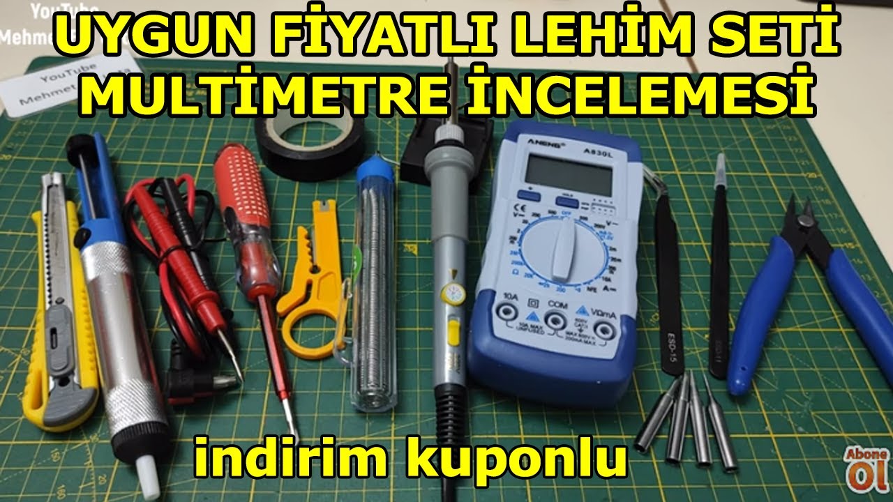 Uygun Fiyatlı Lehimleme Seti İnceleme, 60W Ayarlı Havya, Lehim Seti, Multimetre İncelemesi