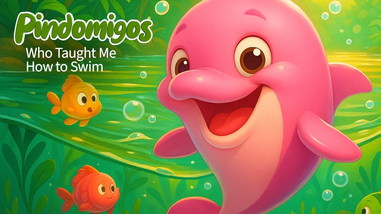 Who Taught Me How to Swim 🌊 | Gentle Ocean Song for Kids in English | Pindomigos