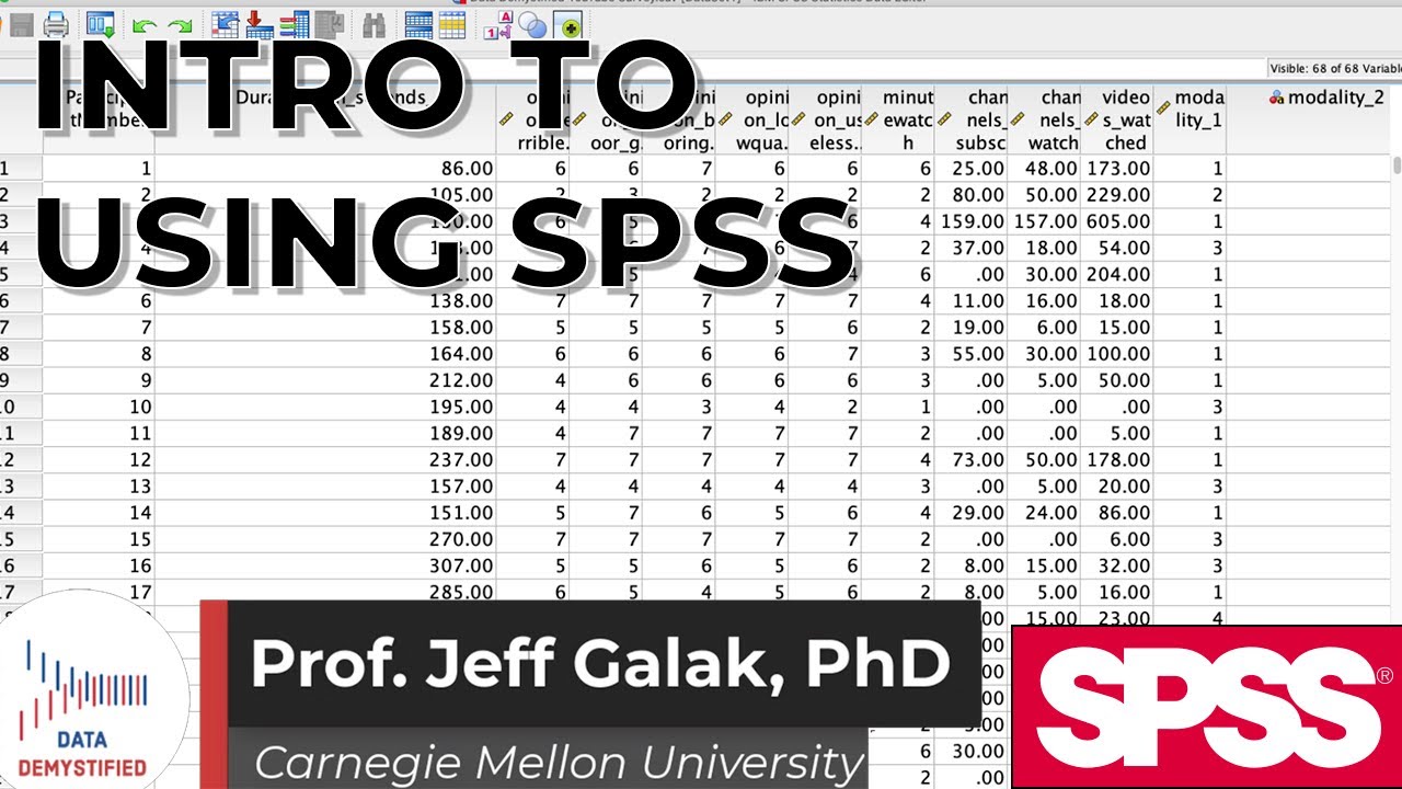 Introduction to SPSS  (SPSS Tutorial Video #2)