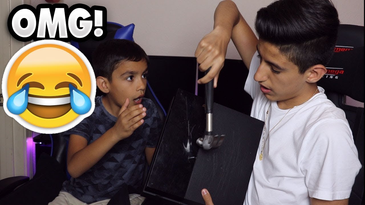 Destroying Little Brothers PS4 With Hammer Prank! (Rage)