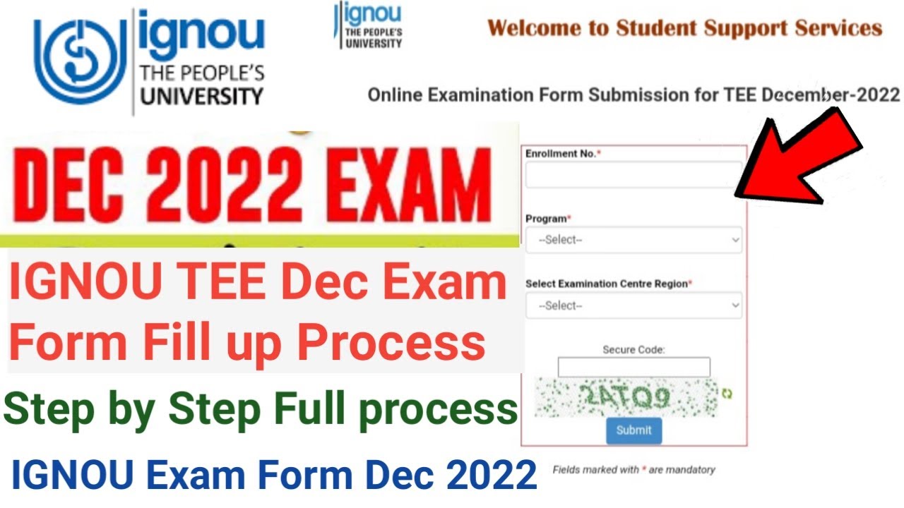 IGNOU december 2022 exam form fill up | IGNOU Exam Form Fill Up Online 2022 | how to fill exam form.
