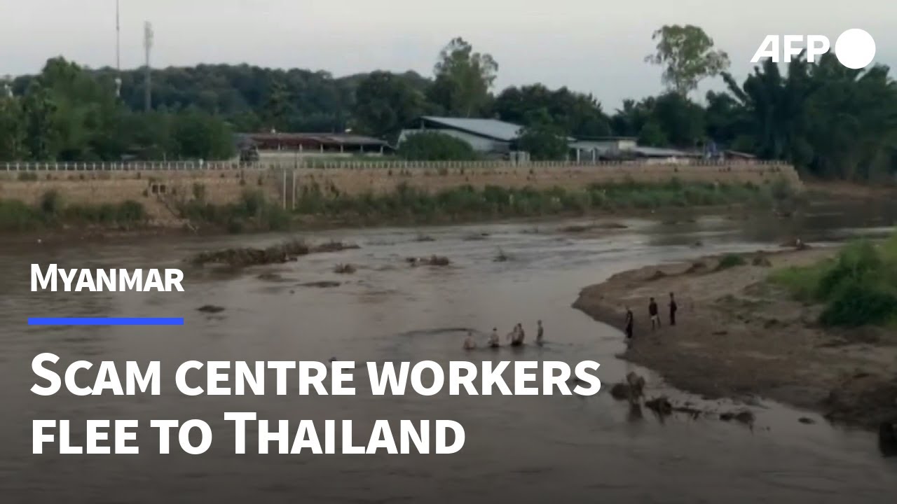 Myanmar scam centre raid sends people fleeing to Thailand | AFP