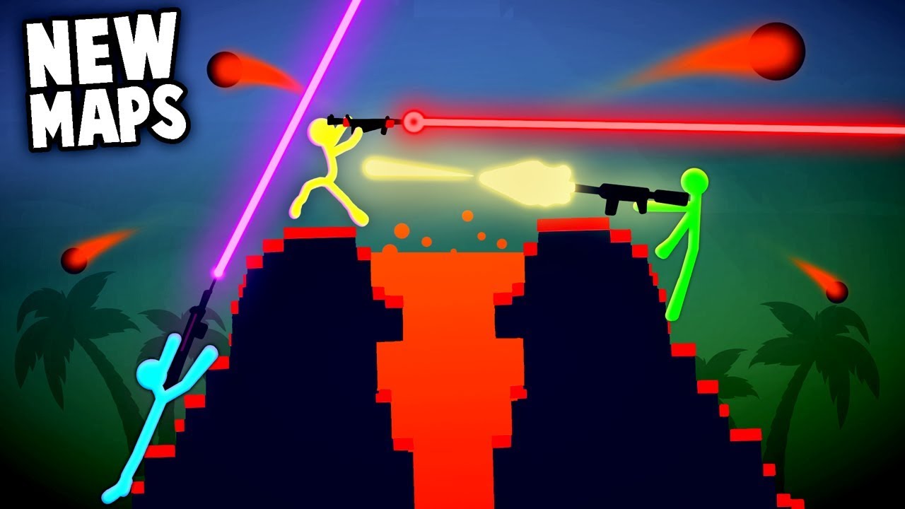 NEW Stick Fight ERUPTING VOLCANO & Black Hole Maps (Stick Fight New Update Gameplay)