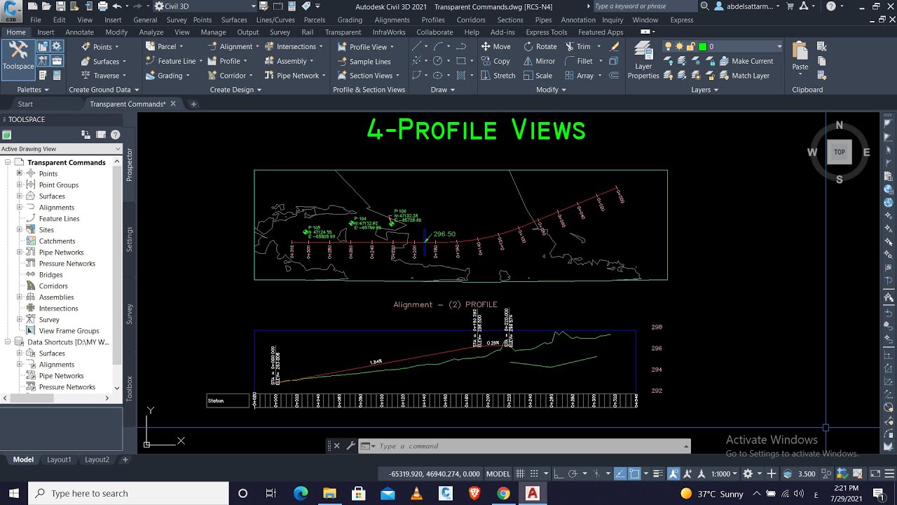Civil 3D Tutorials | Transparent Commands