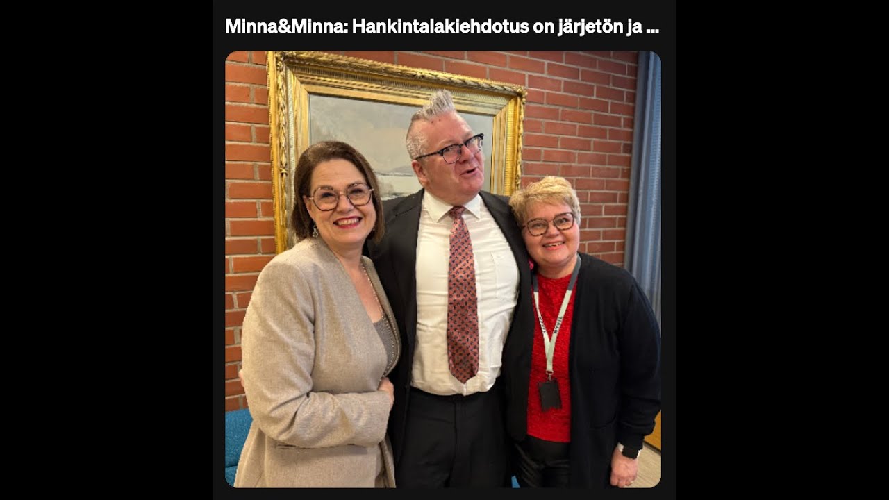 Minna&Minna: Hankintalakiehdotus on järjetön ja hengenvaarallinen