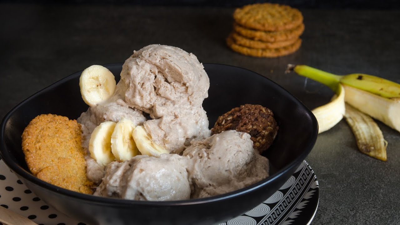 Παγωτό μπανάνα με πλούσιο άρωμα μπανάνας και απαλή υφή. Χωρίς Παγωτομηχανή - Ζάχαρη - Ζαχαρούχο!