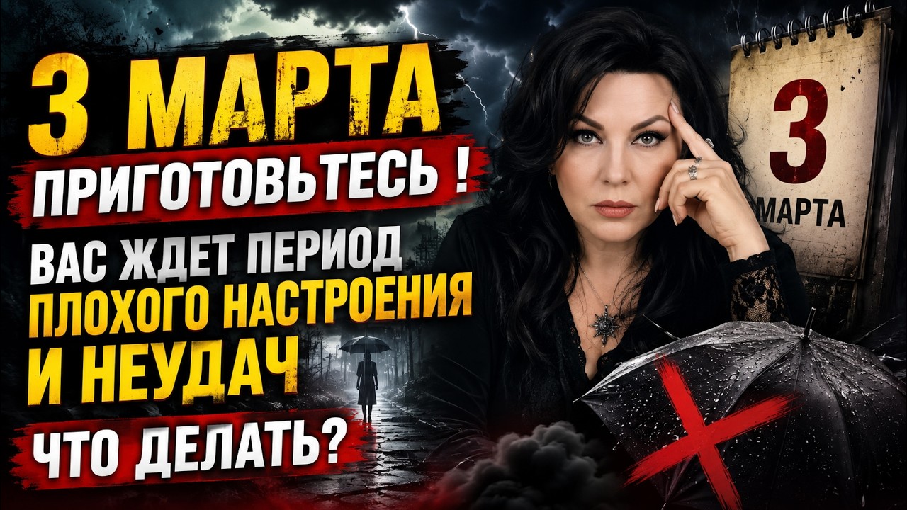 3 МАРТА ПРИГОТОВЬТЕСЬ !ВАС ЖДЕТ ПЕРИОД ПЛОХОГО НАСТРОЕНИЯ И НЕУДАЧ ЧТО ДЕЛАТЬ?