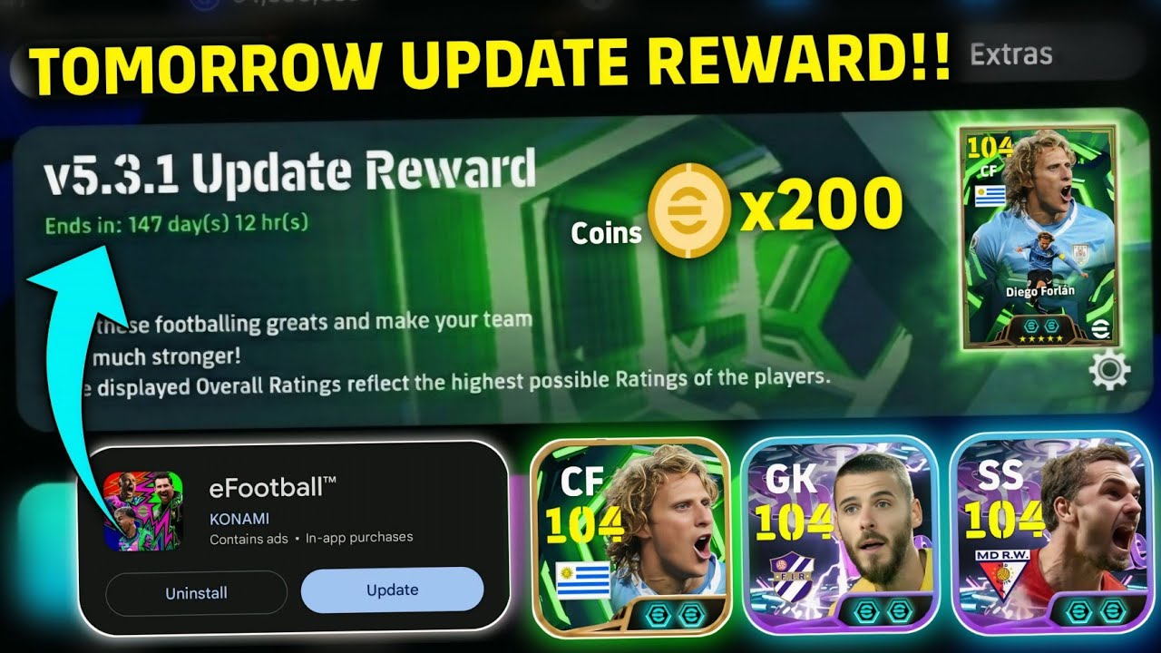 Награды за обновление eFootball 2026™ v5.3.1 🚨😱 Бесплатные монеты и карта Showtime