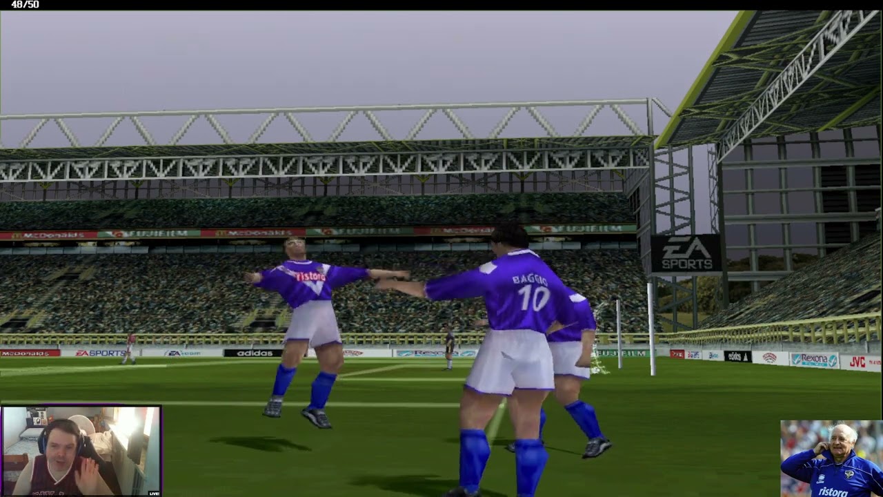 Omaggio a Carlo Mazzone. Retrogaming con FIFA 2001, Brescia - Perugia 2000-2001, Baggio e Hubner