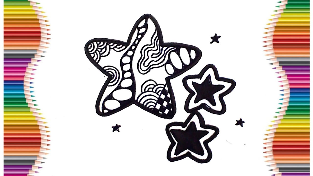 Cara Menggambar Bintang Lucu & Mudah ⭐🌈 | Doodle Star Drawing untuk Anak dan Pemula