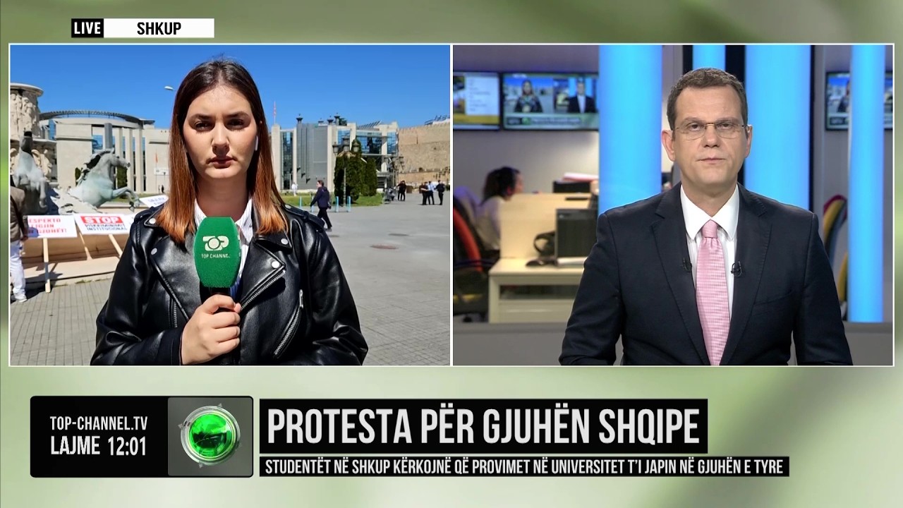 Top Channel/ Protesta n&euml; Shkup, student&euml;t k&euml;rkojn&euml; q&euml; provimet t&rsquo;i japin n&euml; gjuh&euml;n e tyre