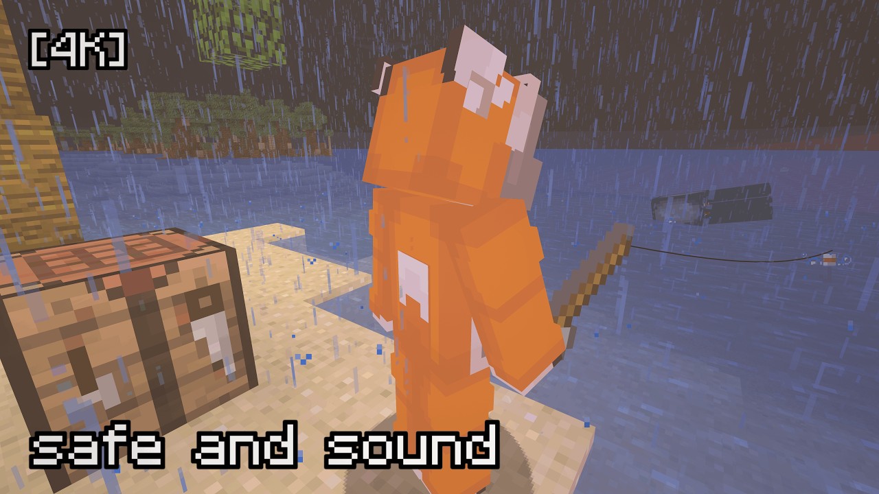 relaxing minecraft rain & fishing | Legacy Minecraft C418 Ambience [4K]
