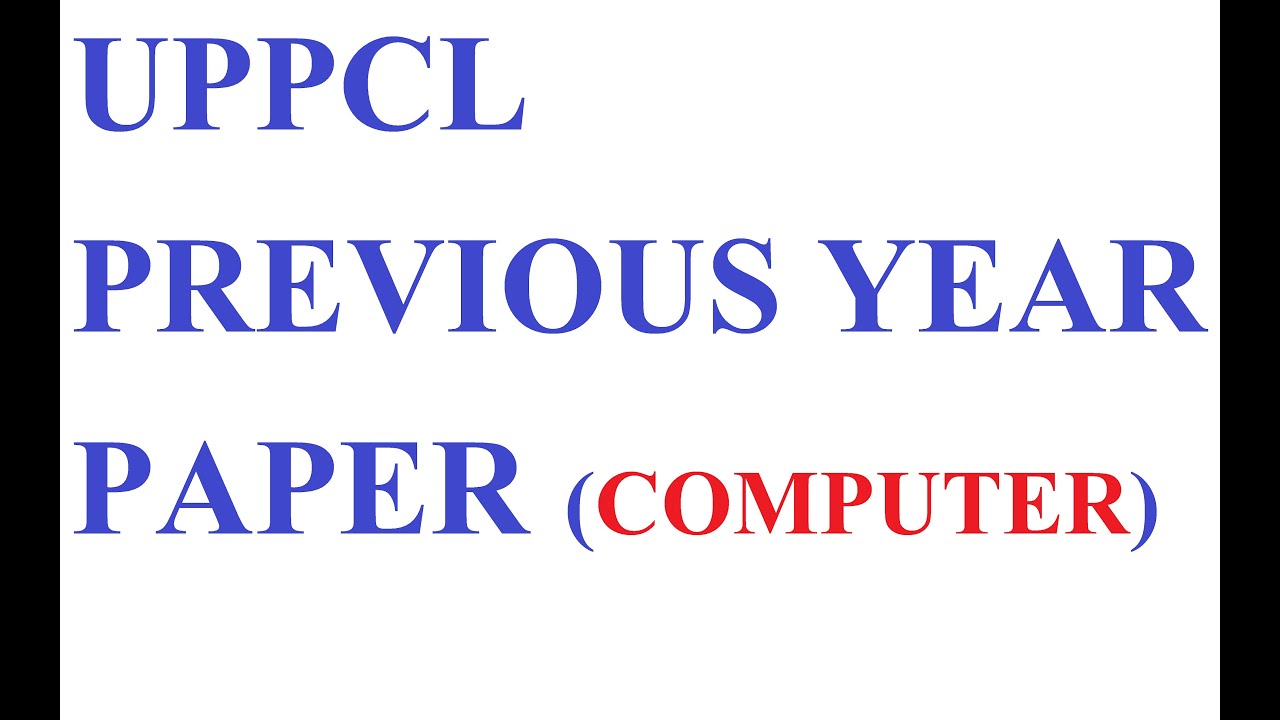 UPPCL PREVIOUS YEAR PAPER COMPUTER