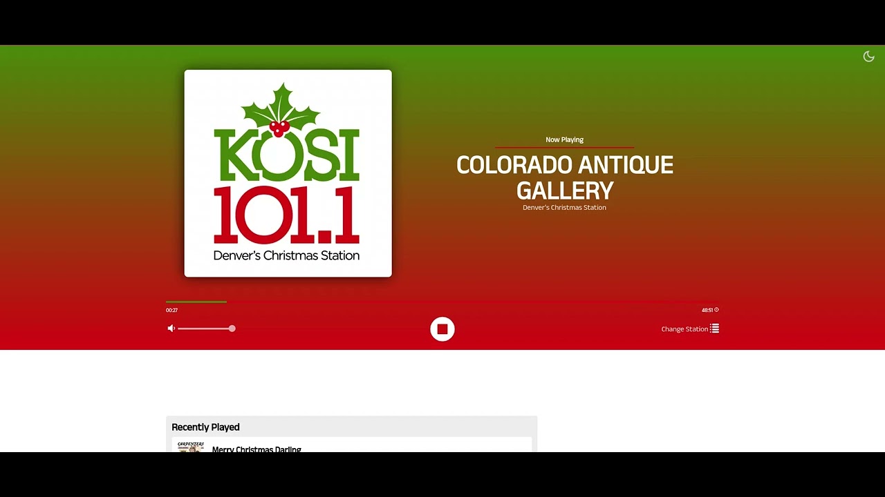 Final Moments of KOSI 101.1's Christmas Music (December 31, 2022 at 7:00 PM) *WEBSITE VERSION*