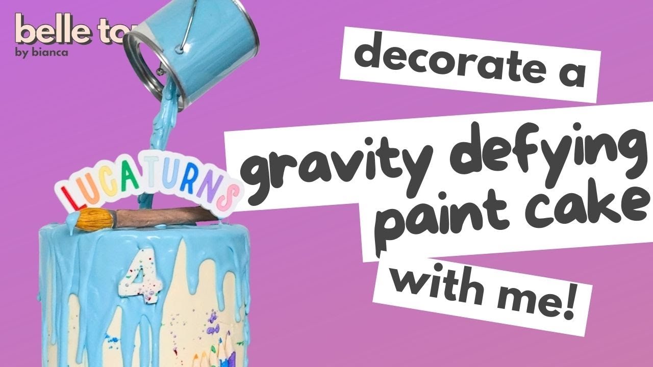 Decroate a Gravity Defying Paint Cake with me!