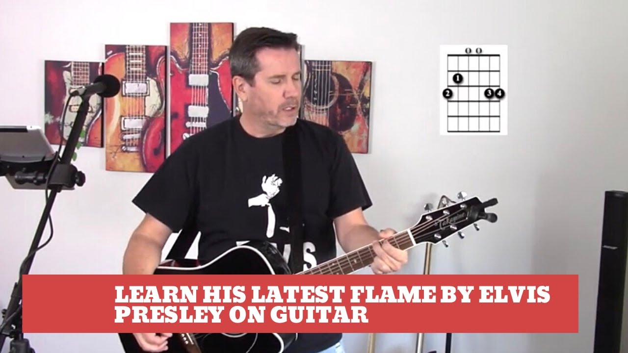 How to play His Latest Flame by Elvis Presley on guitar (Easy guitar lesson and cover)