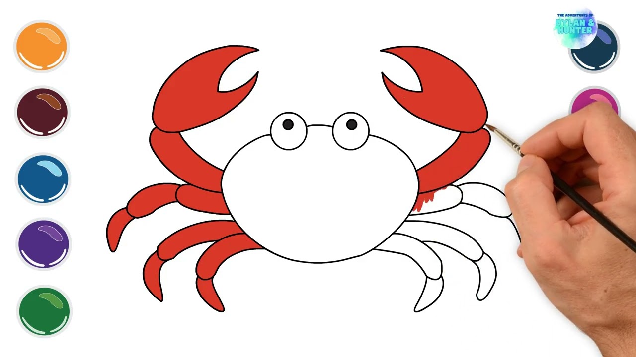 Let's draw a crab! #crab #coloring #sea #viral #daily #contentcreator #relaxing #learning 