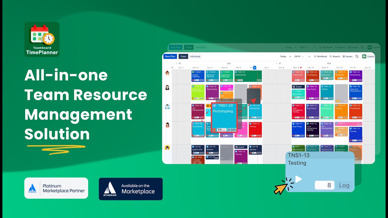 Quick Demo: TeamBoard TimePlanner - Resource Management, Time Tracking, Timesheets for Jira