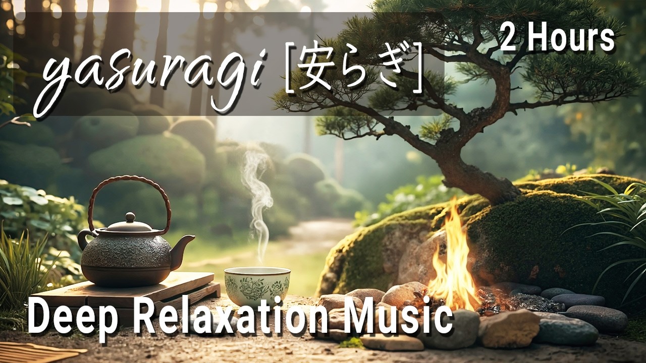 🧘 2 HOURS Gentle Stress Relief - Calming Fire & Zen Meditation Music