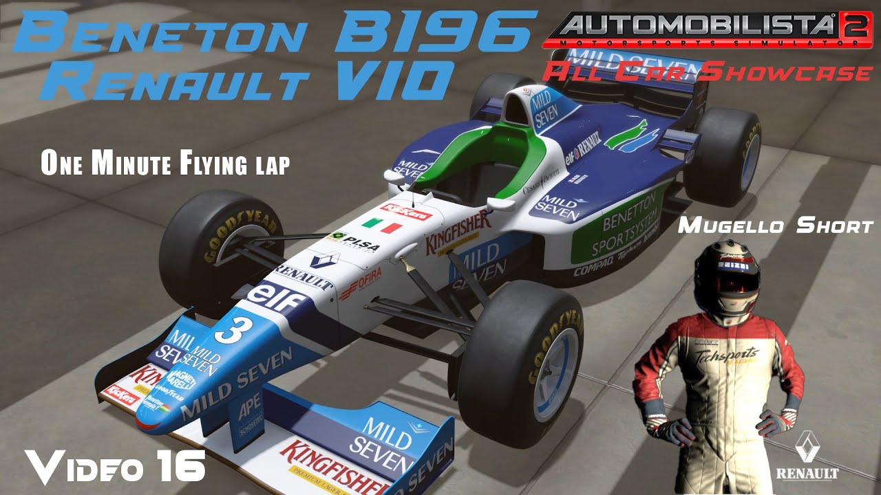 AMS2 | Video 16 | Driving Every Car | Beneton B196 Renault | One Min Flying Lap | Mugello Short | 4K