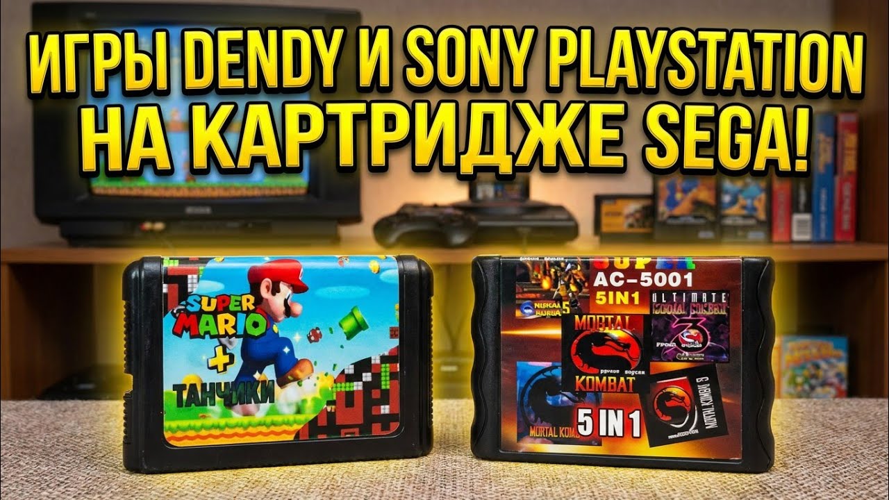 Sega сошла с ума? Запустил игры DENDY и PS1 на 16 бит!