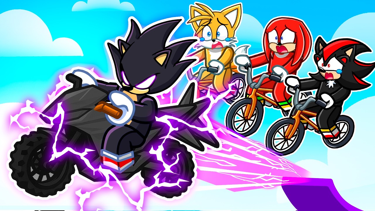 I Pretended to be a NOOB in Roblox BIKE OBBY, Then Became DARK SONIC!