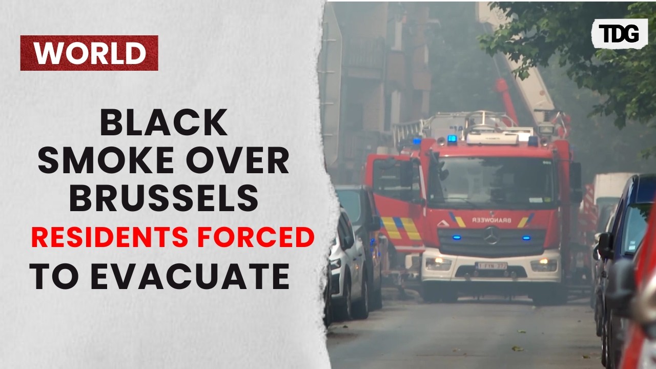 Massive Warehouse Fire Near Brussels Triggers Evacuations | Thick Black Smoke Covers Anderlecht