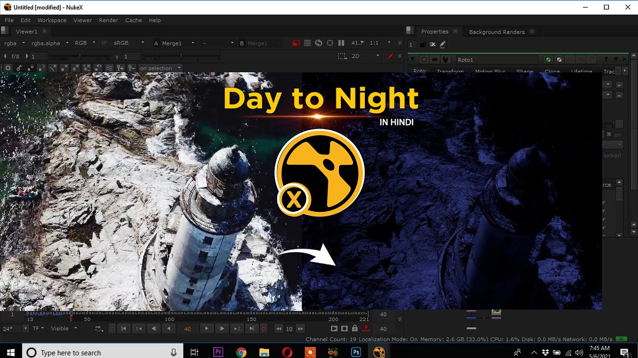 Nuke Tutorial - How to convert day to night in nuke || Day to Night in nuke