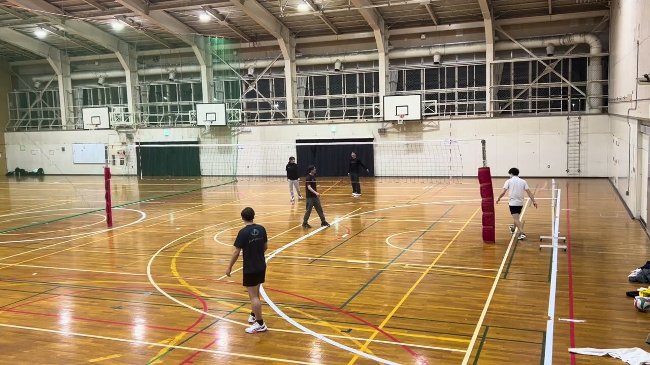 男子ネット練習