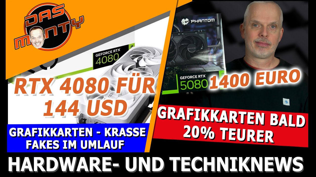 Grafikkarten werden 20% teurer | RTX 4080 für 144 USD? - Fakes im Umlauf | Ryzen 9850X3D mit 5,75GHz