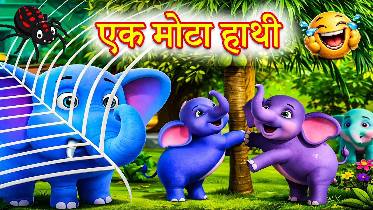 🐘 एक मोटा हाथी झूम के चला | Ek Mota Hathi | Hindi Rhymes for Kids