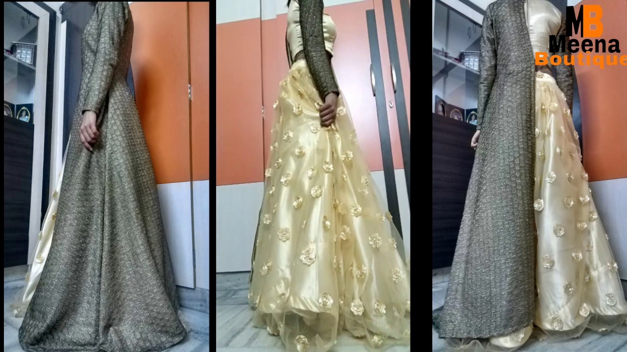 सबसे अलग दिखना है तो यह  बनाकर पहन ले/half long gown cutting and stitching  / half long shrug