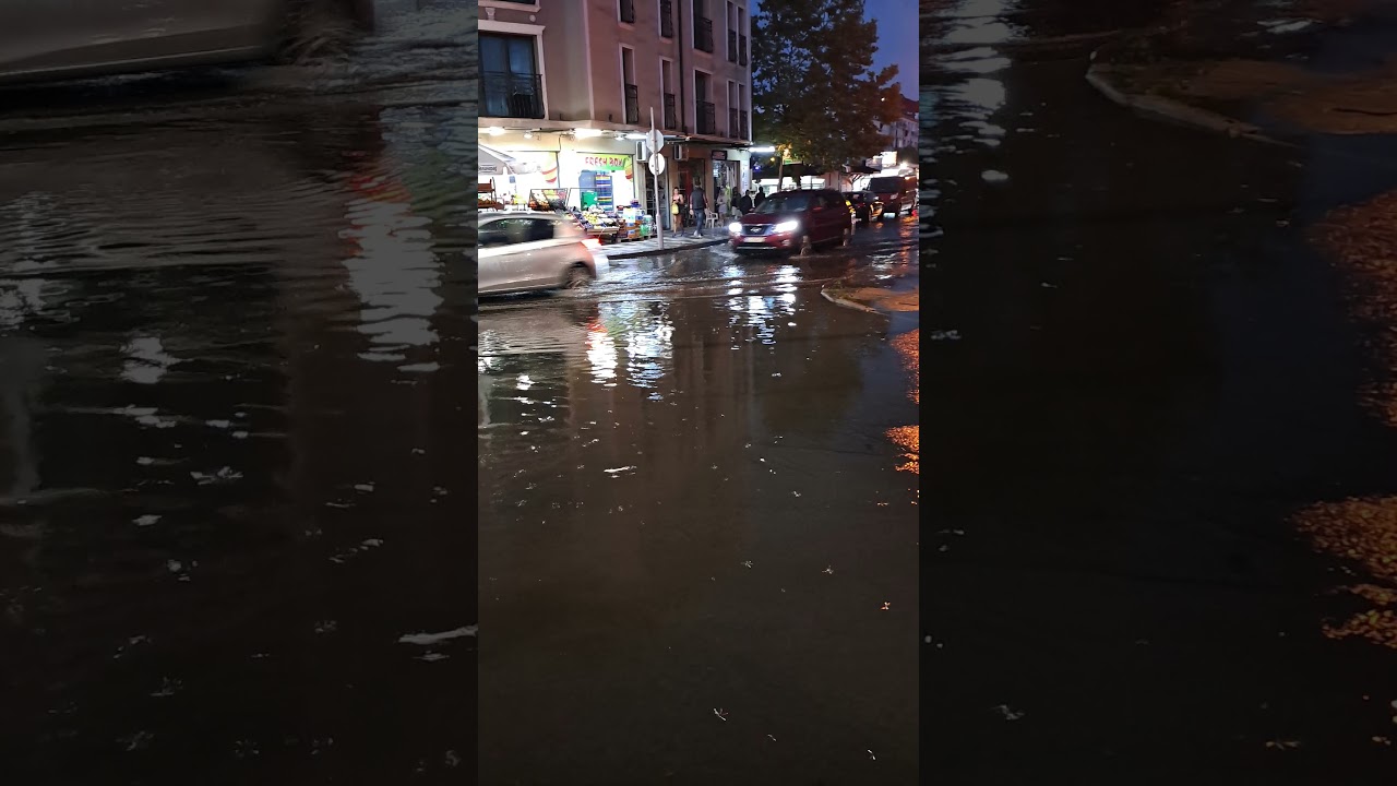 Massive floods Sunny Beach Bulgaria Streets Black Sea Coast 