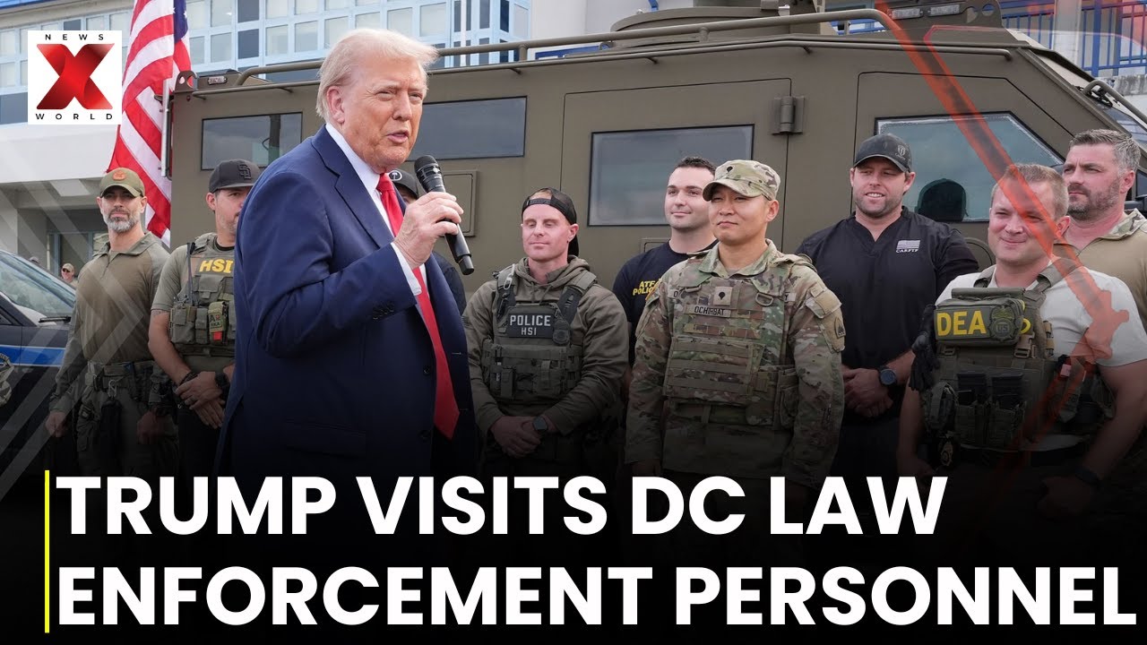 Trump Visits Washington Police Amid Crime Crackdown, Faces Local Protests | NewsX World