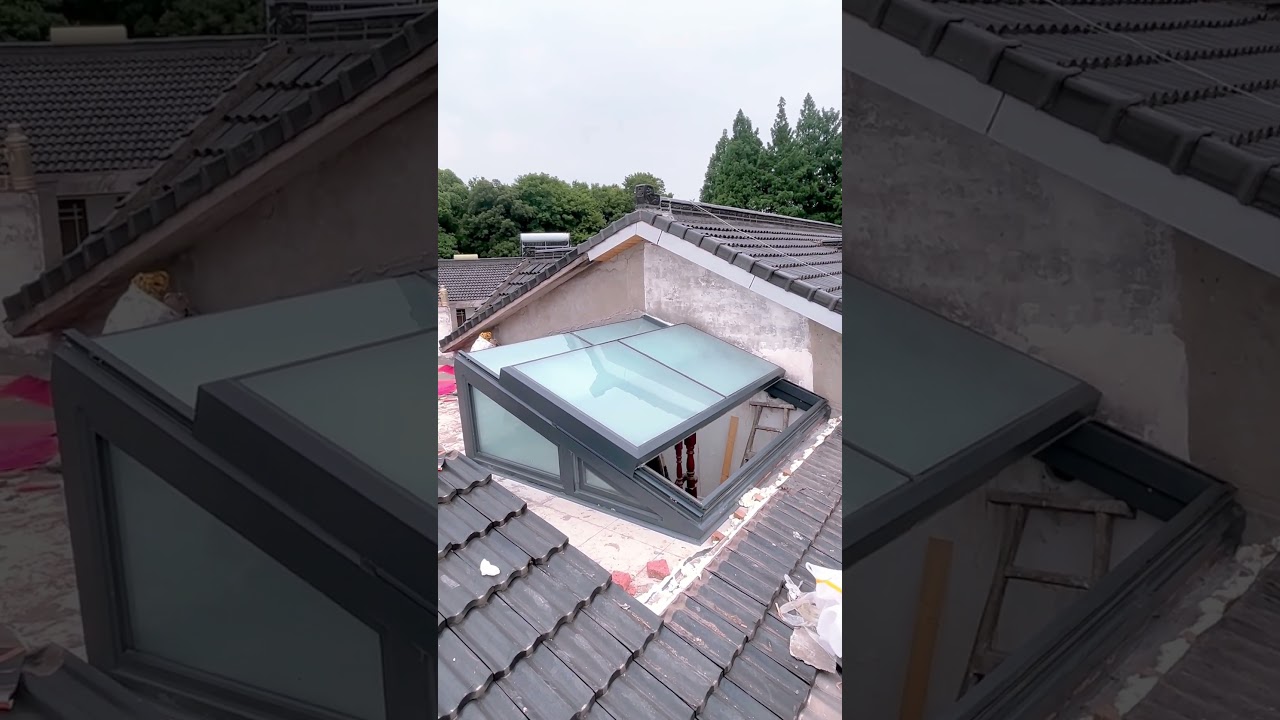 Eletric sliding skylight roof window for house villa #roofwindow #skylights #skylight