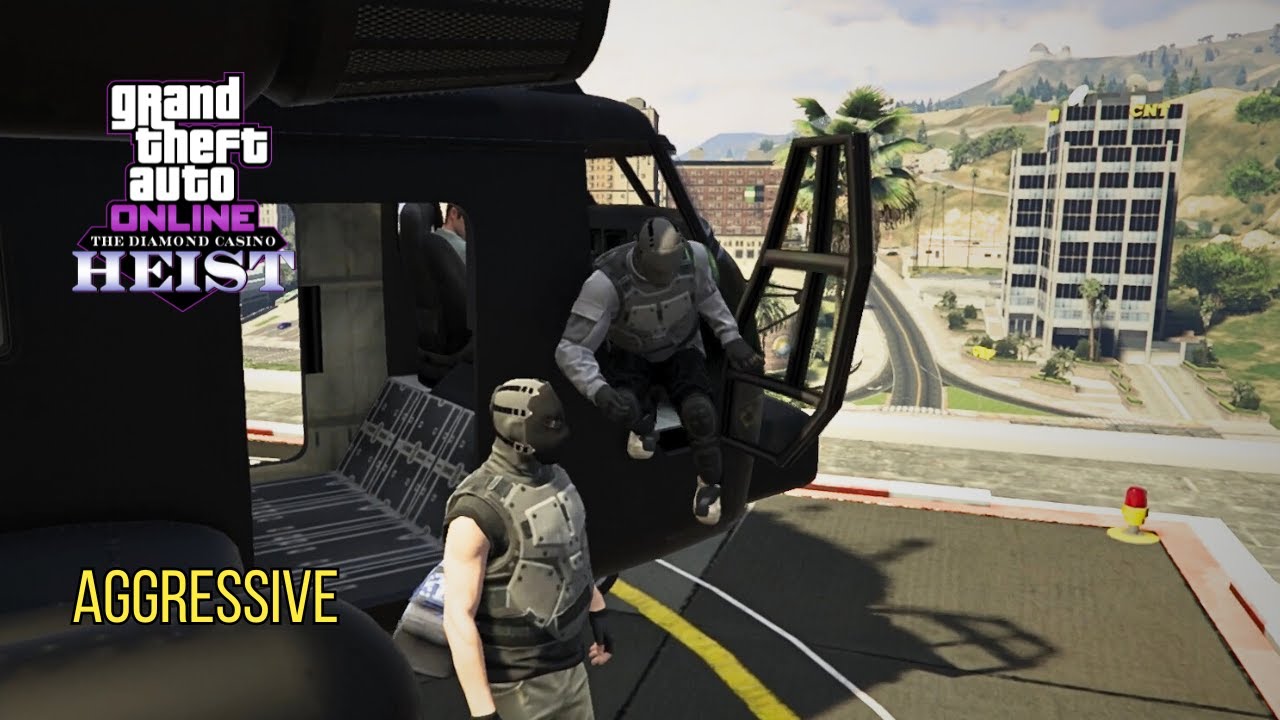 GTA Online | Casino Heist Aggressive Helicopter Roof Entrance - Hard (No Death, Clean Run)