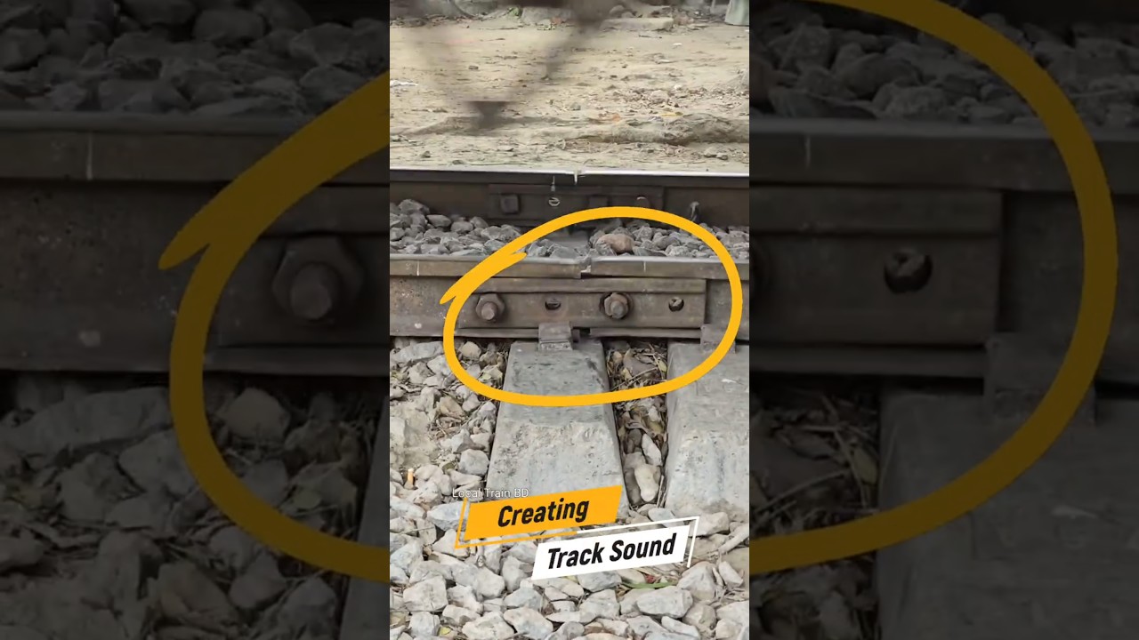 Track sounds creates, vibration of rail track. #railway #line #track #shorts