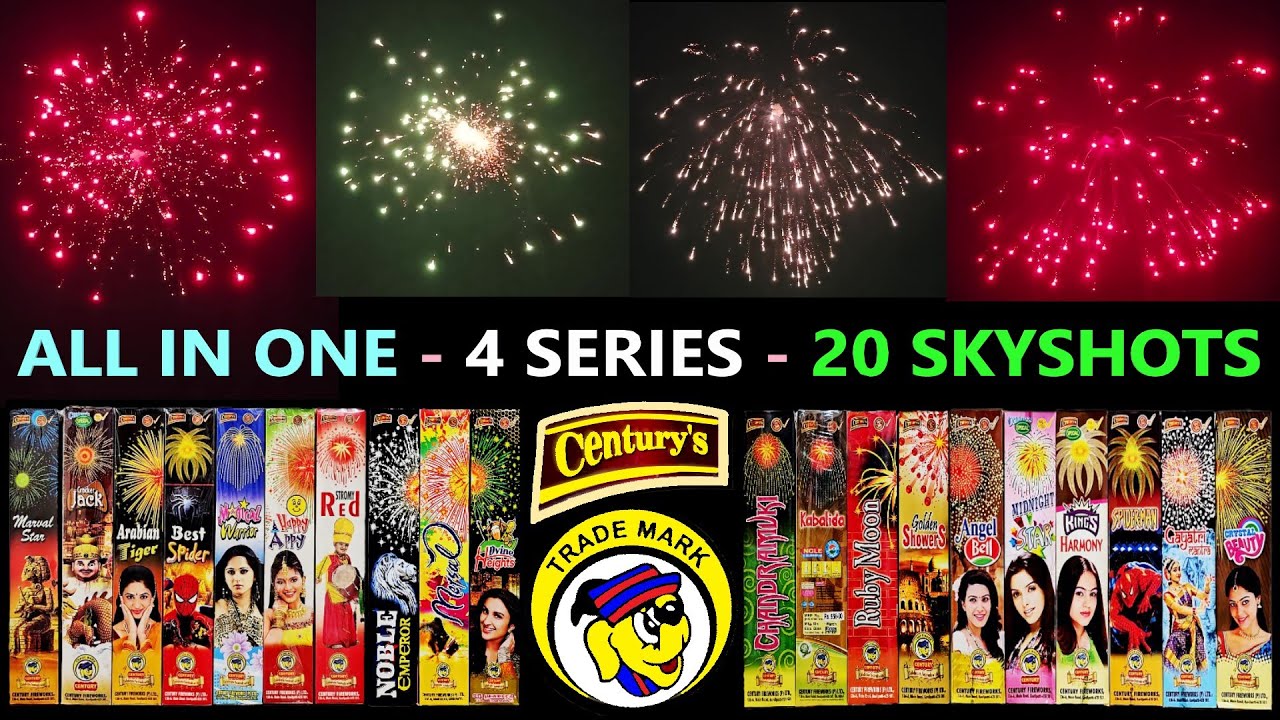 Century Fireworks | All series in one video | 20 skyshots Testing @AlapparaKelapparom007