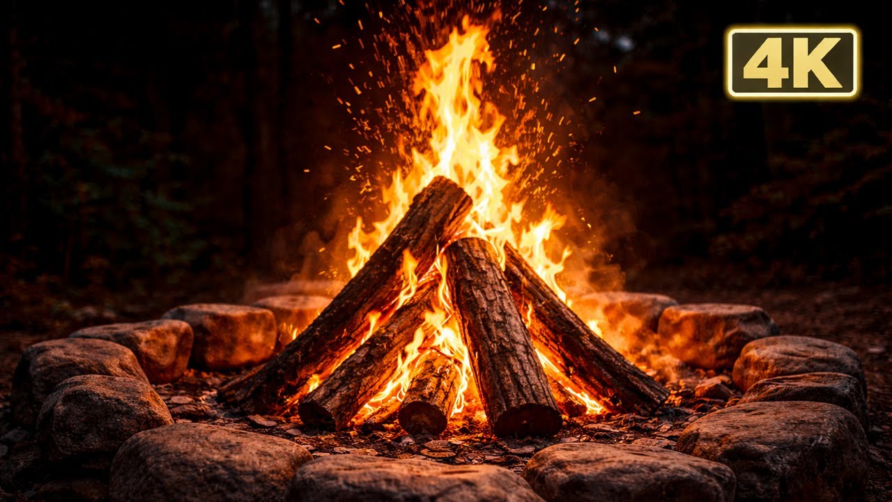 Fireplace ASMR 🔥 4K UHD | Crackling Fire Sounds & Relaxing Music