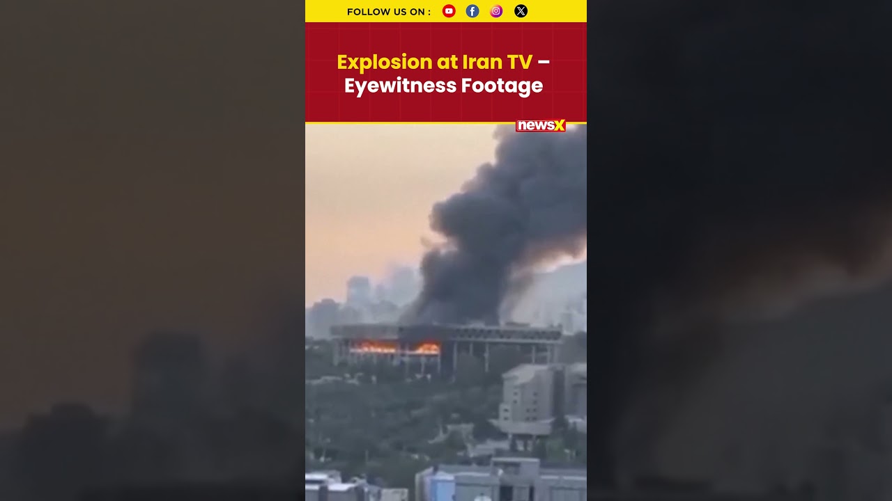 Iran-Israel War Eyewitness Video: Israeli Strike Hits Iranian TV Building, Fire Engulfs Site