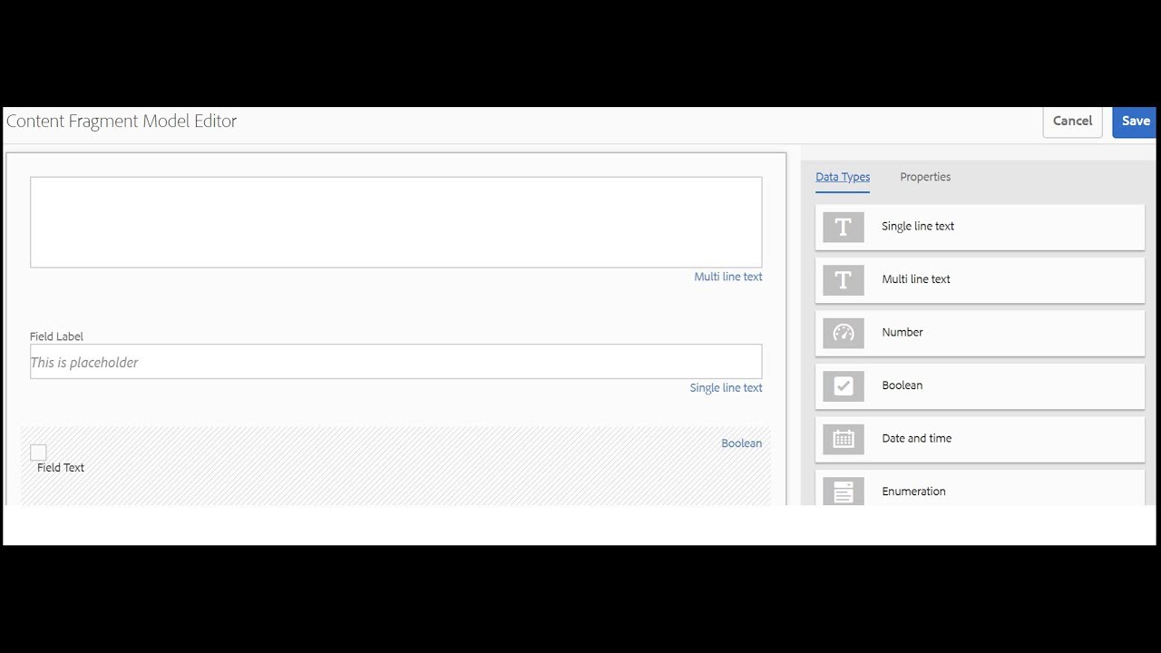 67. Content fragment model in AEM.
