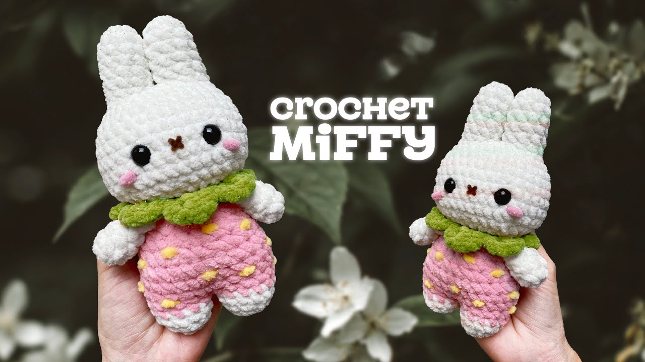 How To Crochet LOW-SEW Cute Miffy Berry Bunny - BEGINNER FRIENDLY Tutorial