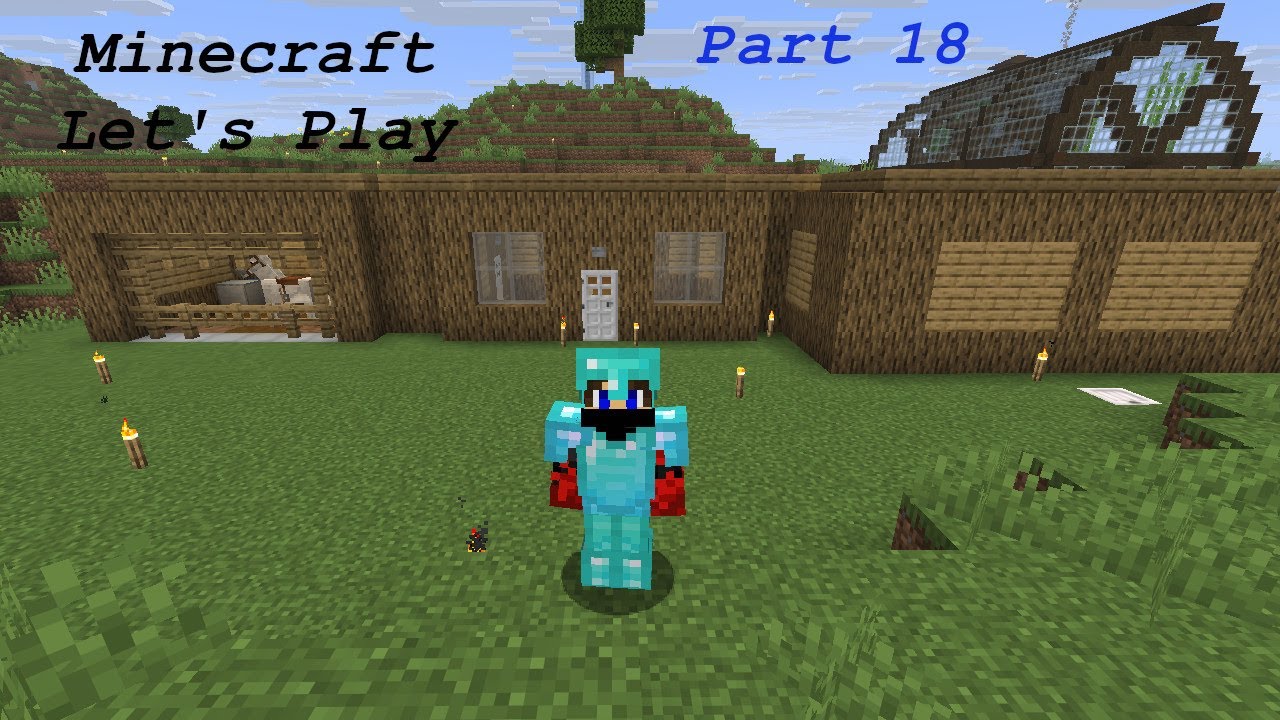 Building a Barn + Spears | Minecraft Let's Play | Part 18