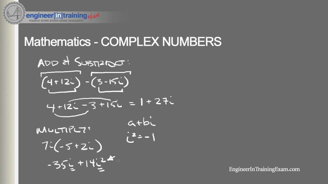 Complex Numbers - Fundamentals of Engineering FE EIT Exam Review