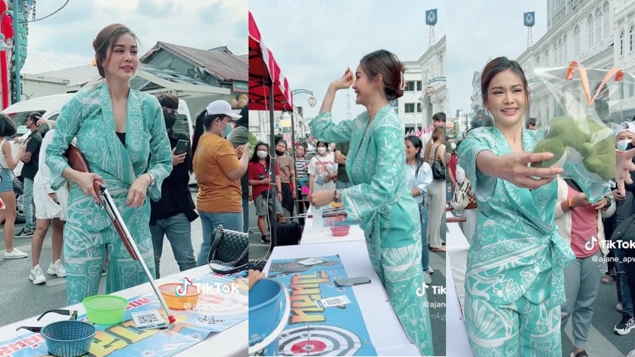 (FanCam) Engfa เล่นปาเป้ากับพ่อพี่ฟ้าที่งานภูเก็ตเฟสติวัล P'fa plays darts at Phuket Festival