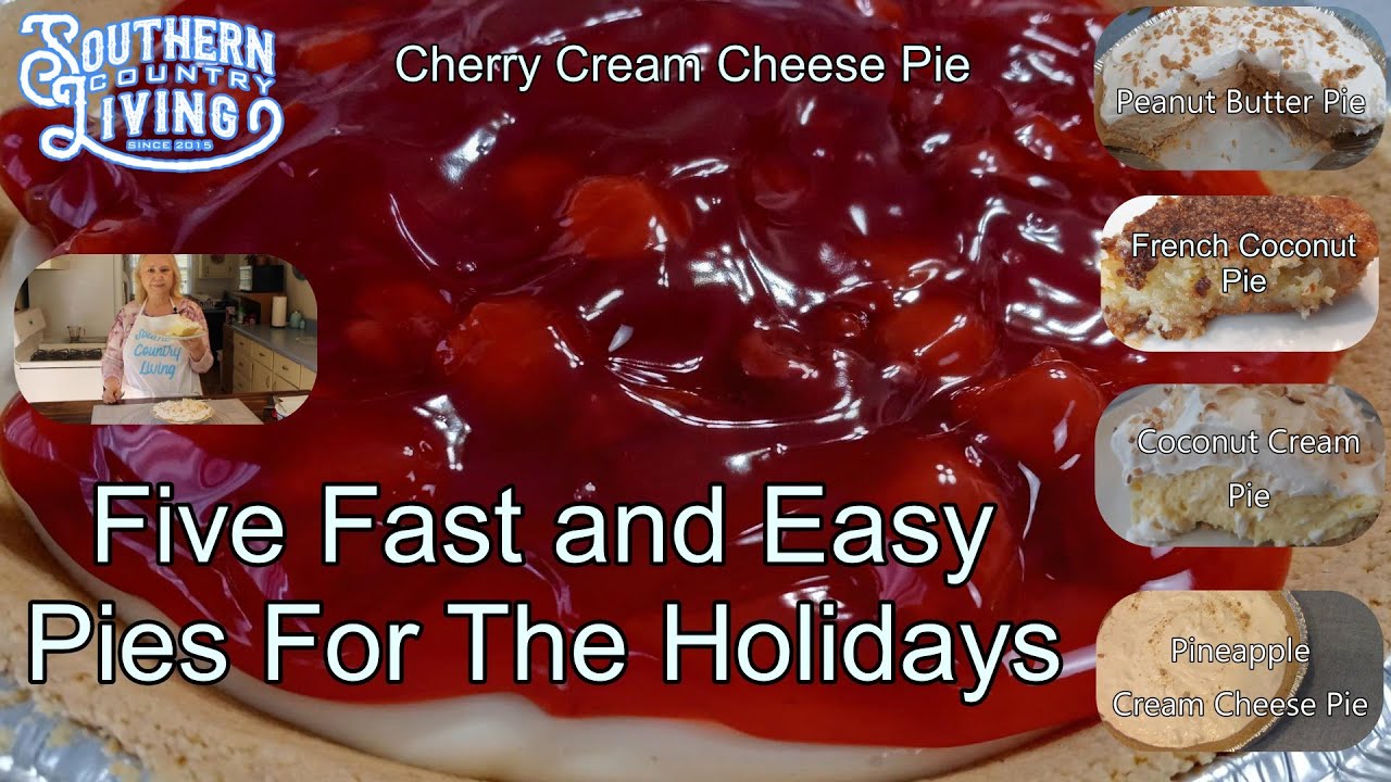 Five Easy Pies For Holidays  --  Fast, Easy, Budget Friendly Recipes