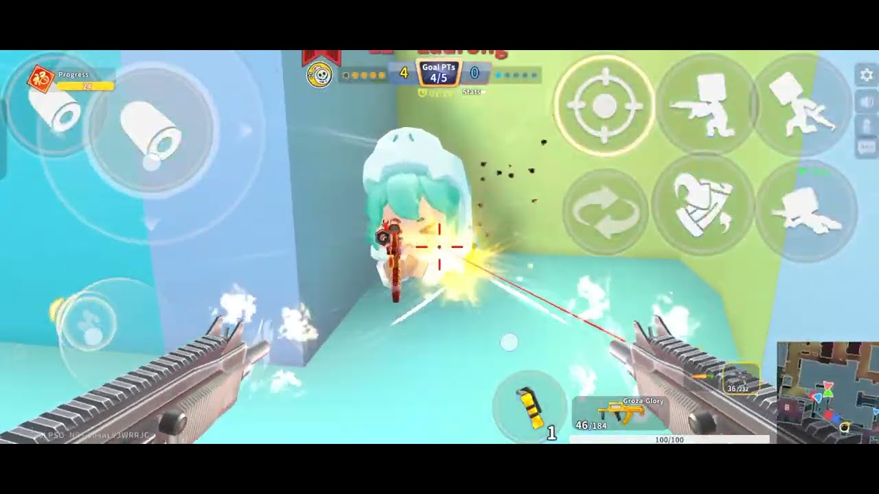 Bomb Defuse with Groza+Dual-Uzi in Mini World Royale 