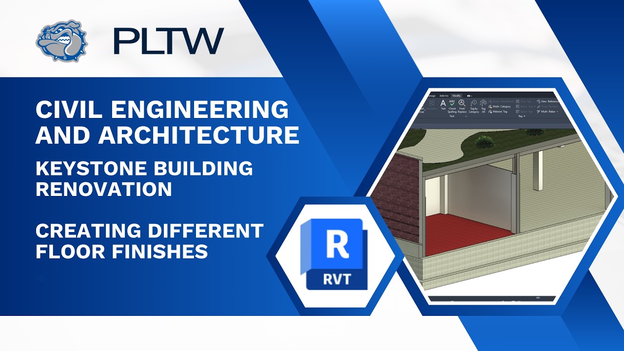 PLTW CEA - Revit 2026 - Реконструкция здания Keystone - Создание различных вариантов напольного п...