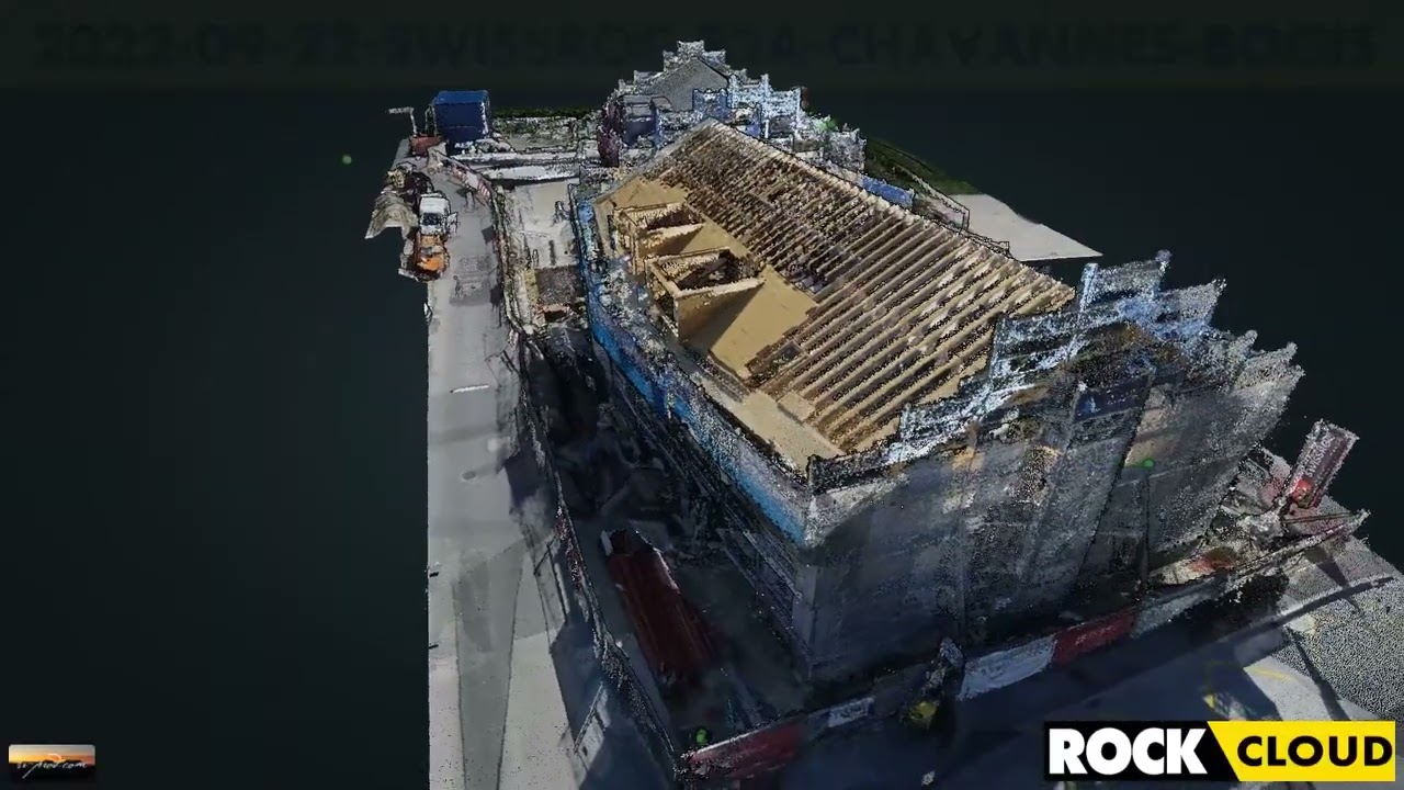 modéliation 3D lidar du chantier Swissroc  a Chavannes de Bogis