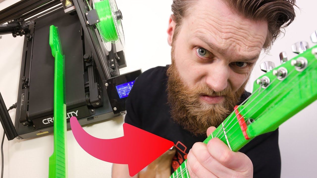 Цельный гриф гитары, напечатанный на 3D-принтере?! При помощи ленточного принтера CR-30